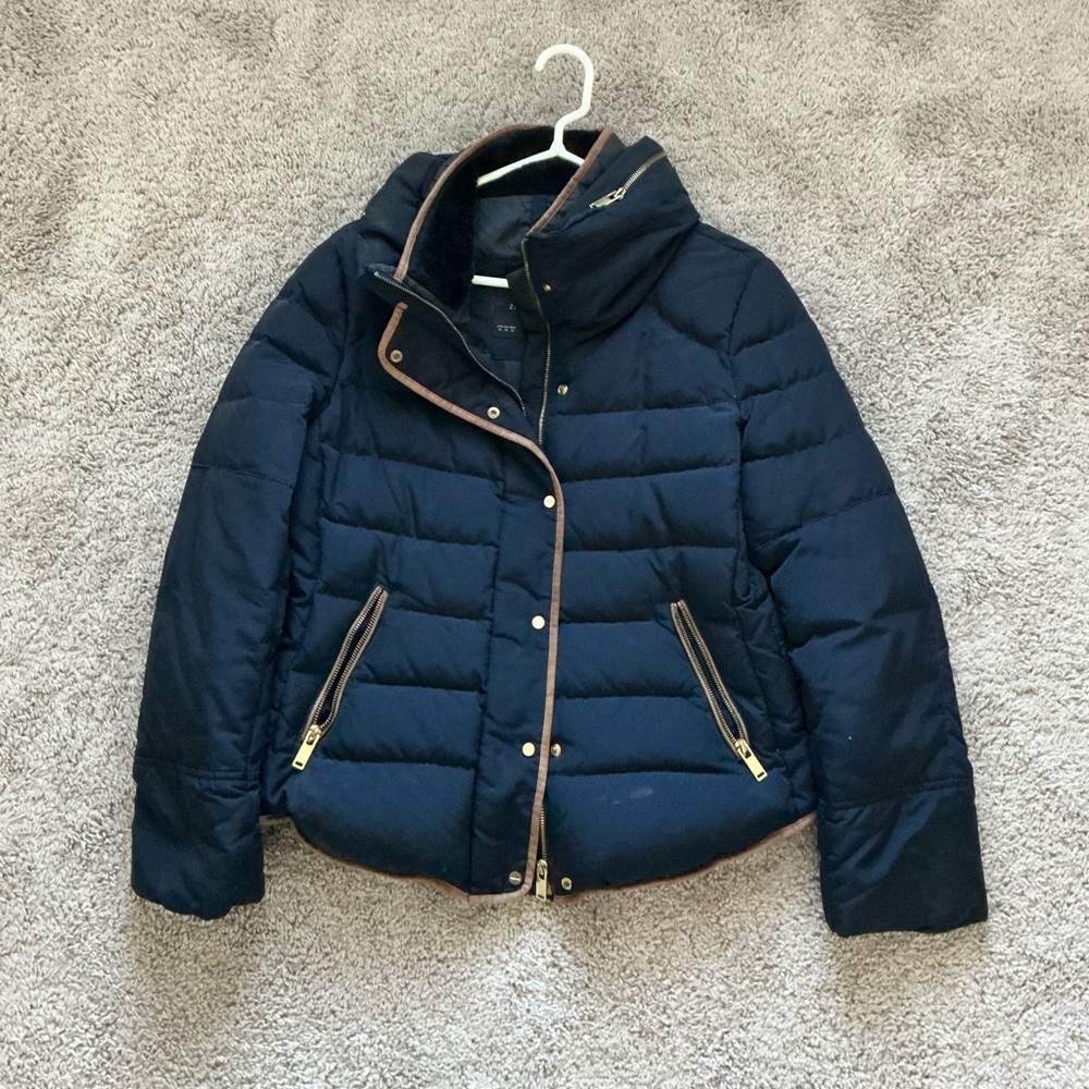 Navy Blue Quilted Women's Jacket Size XL